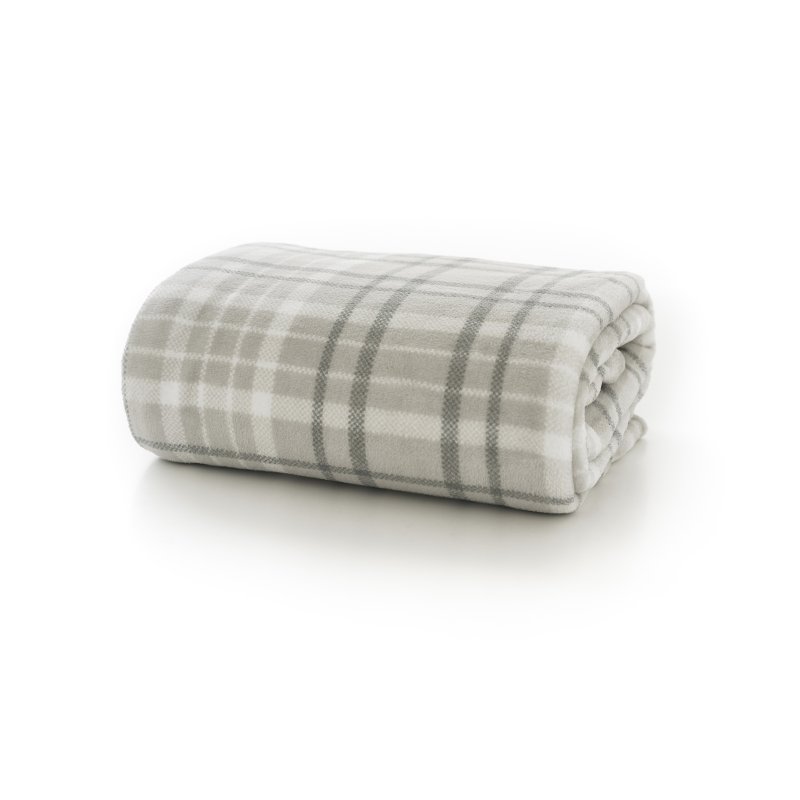 Deyongs Snuggle Touch Tartan Throw Silver