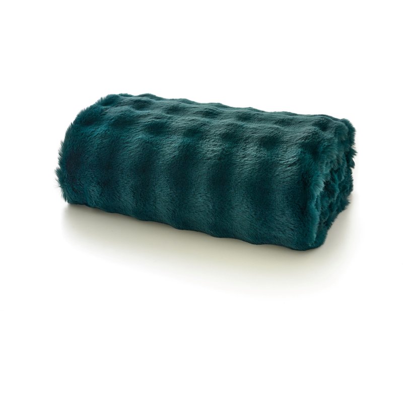 Deyongs Fernley Faux Fur Throw Dark Green