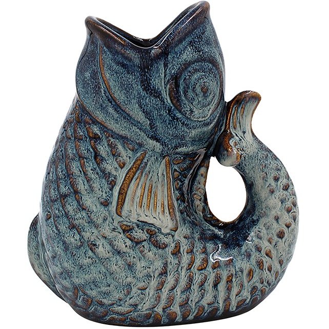 Shudehill Lustre Blue Glug Fish Vase