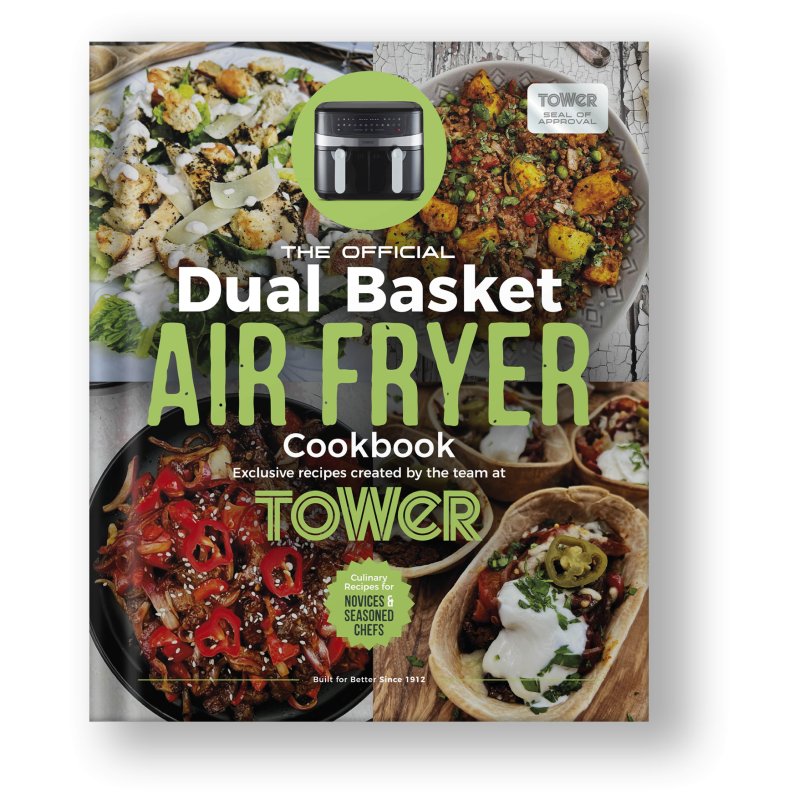 Tower Hard Cover Dual Basket Air Fryer Recipe Book