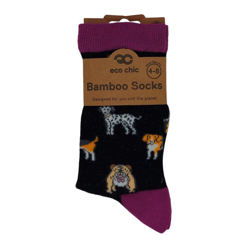 Eco Chic Black Dog Bamboo Socks Aldiss of Norfolk