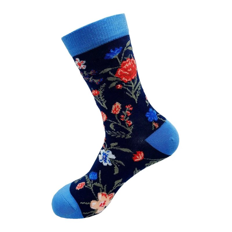 Eco Chic Navy Floral Eco-Friendly Bamboo Socks