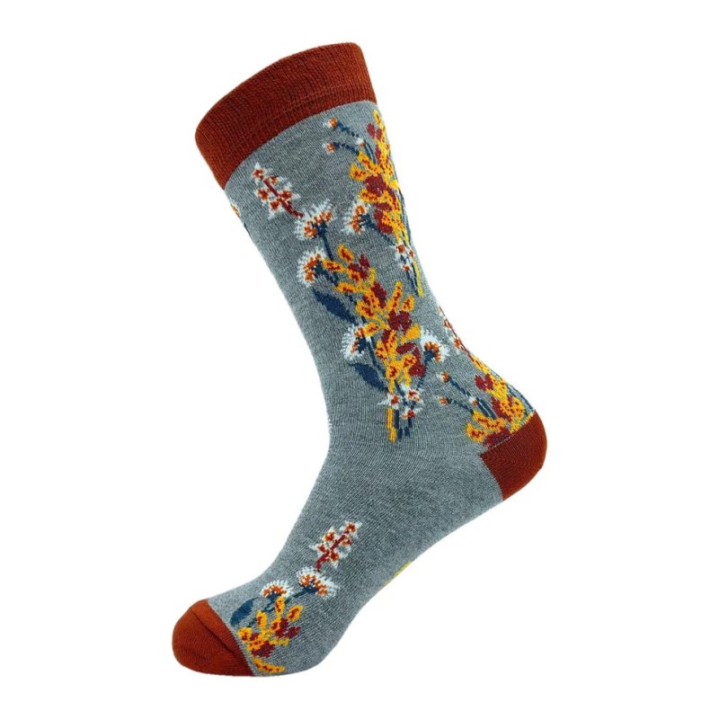 Eco Chic Grey Flowers Eco-Friendly Bamboo Socks