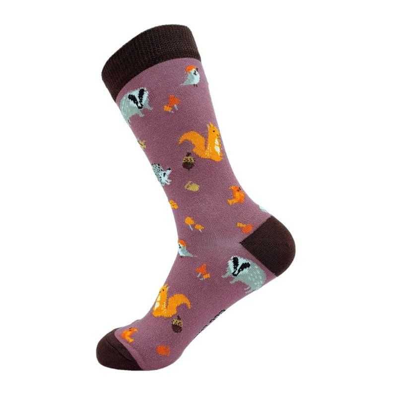 Eco Chic Pink Woodland Eco-Friendly Bamboo Socks