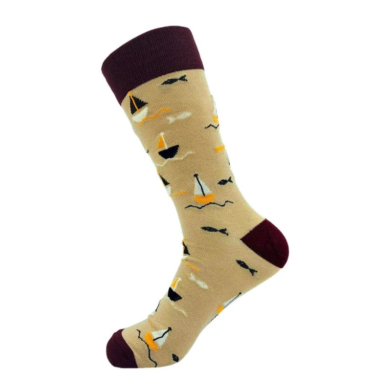 Eco Chic Beige Yachts Eco-Friendly Bamboo Socks