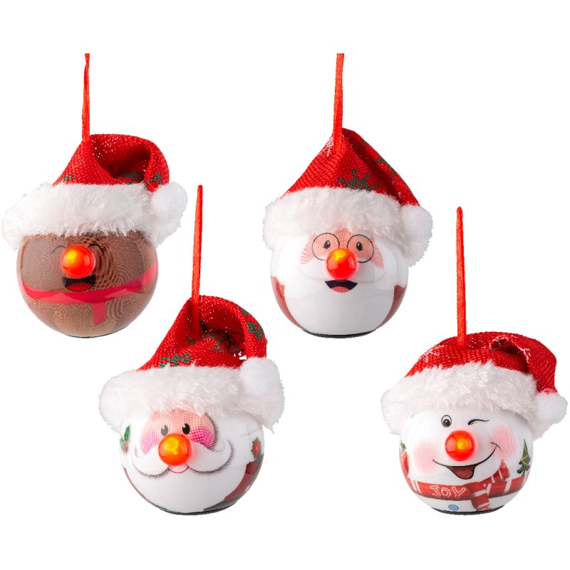 Kaemingk 4 Assorted Christmas Flashing Baubles