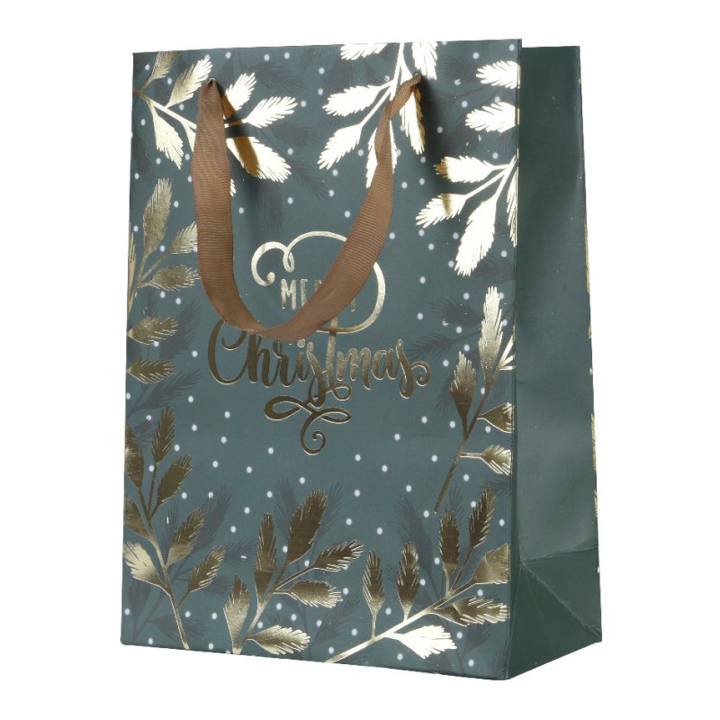 Kaemingk Gold Leaf Green Giftbag