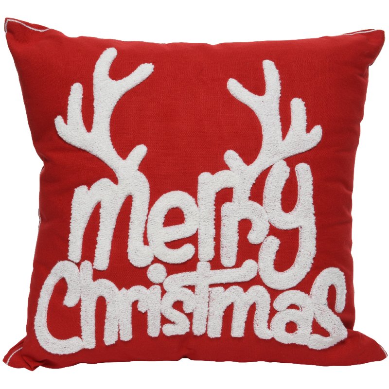 Kaemingk Merry Christmas Embroidered Cushion