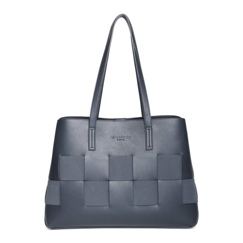 Alice Wheeler Nappa Milan Tote Navy