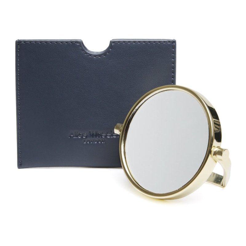 Alice Wheeler Nappa Venice Mirror & Pouch Navy