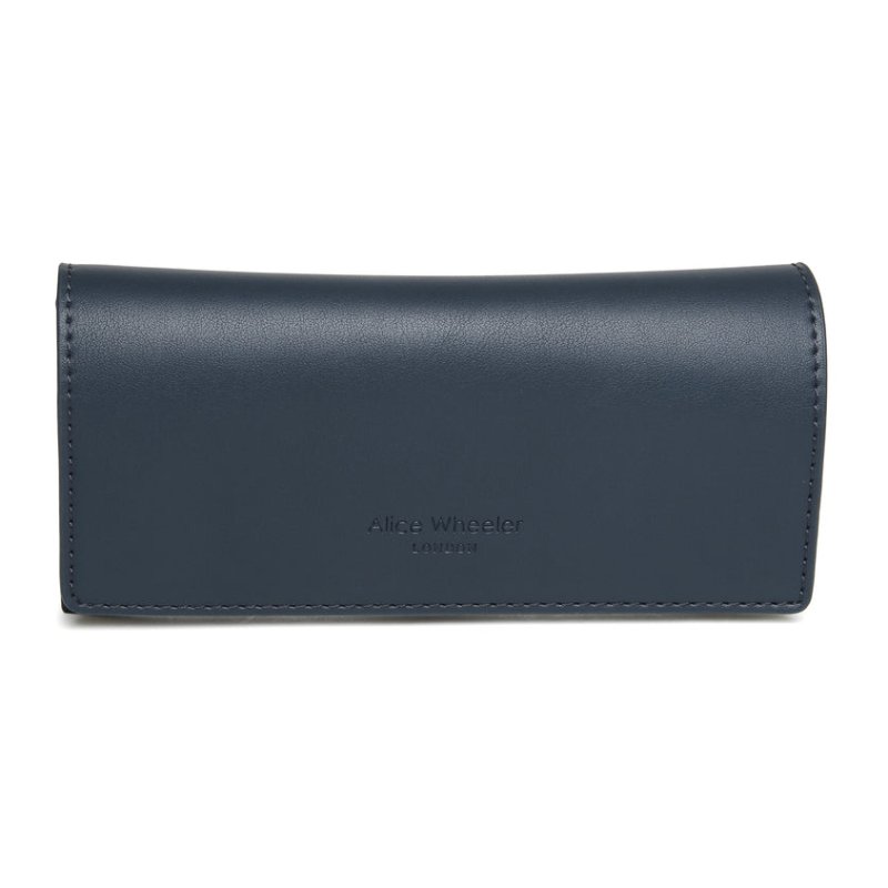 Alice Wheeler Nappa Rome Glasses Case Navy