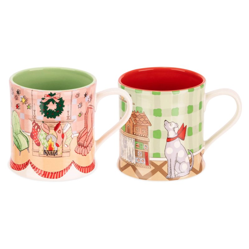 Cath Kidston Christmas Set Of 2 Mollie Mugs