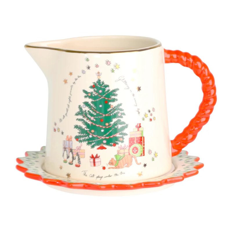 Cath Kidston Christmas Gravy Jug And Saucer Set