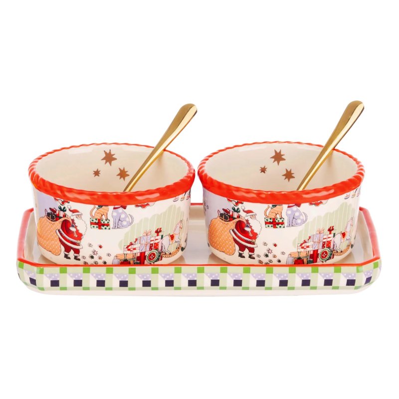 Cath Kidston Christmas Condiment Pot Set