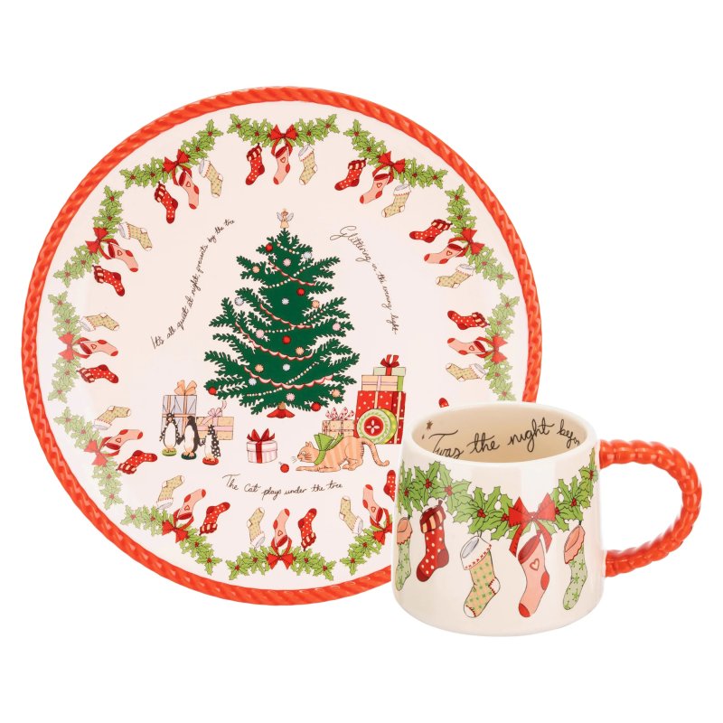 Cath Kidston Christmas Eve Billie Mini Mug And Plate Set