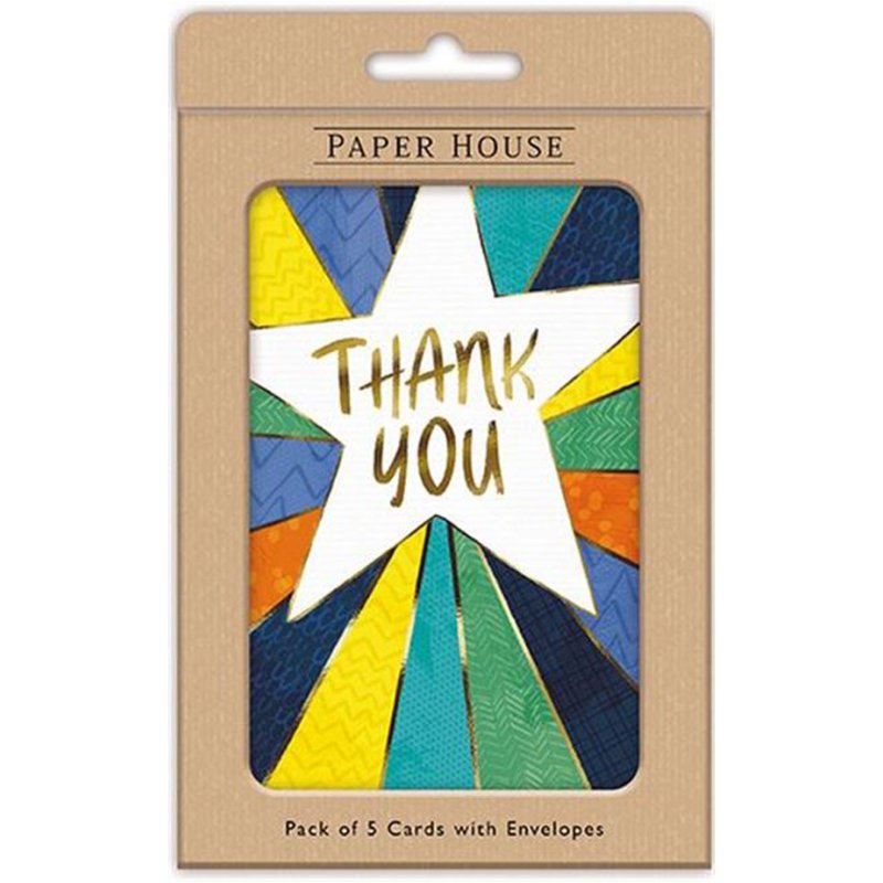 Paper House Thank You Colourful Starburst Cards