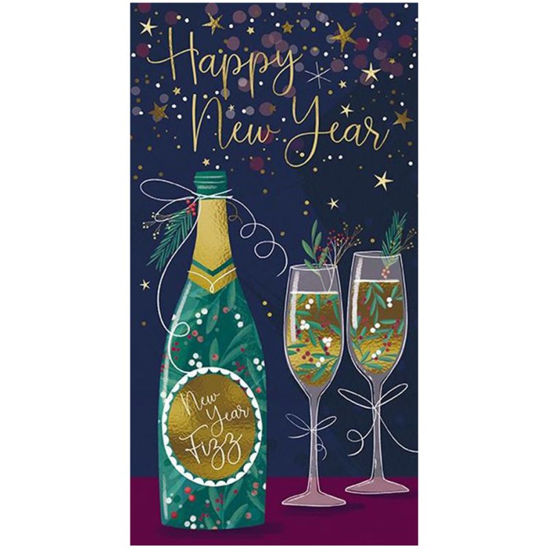 Paper House Champagne Bottle And Glasses Cards