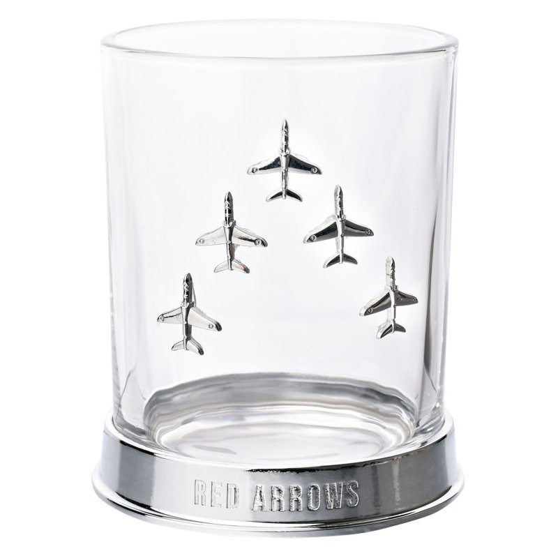 Widdop RAF Glass & Metal Whiskey Tumbler Red Arrows