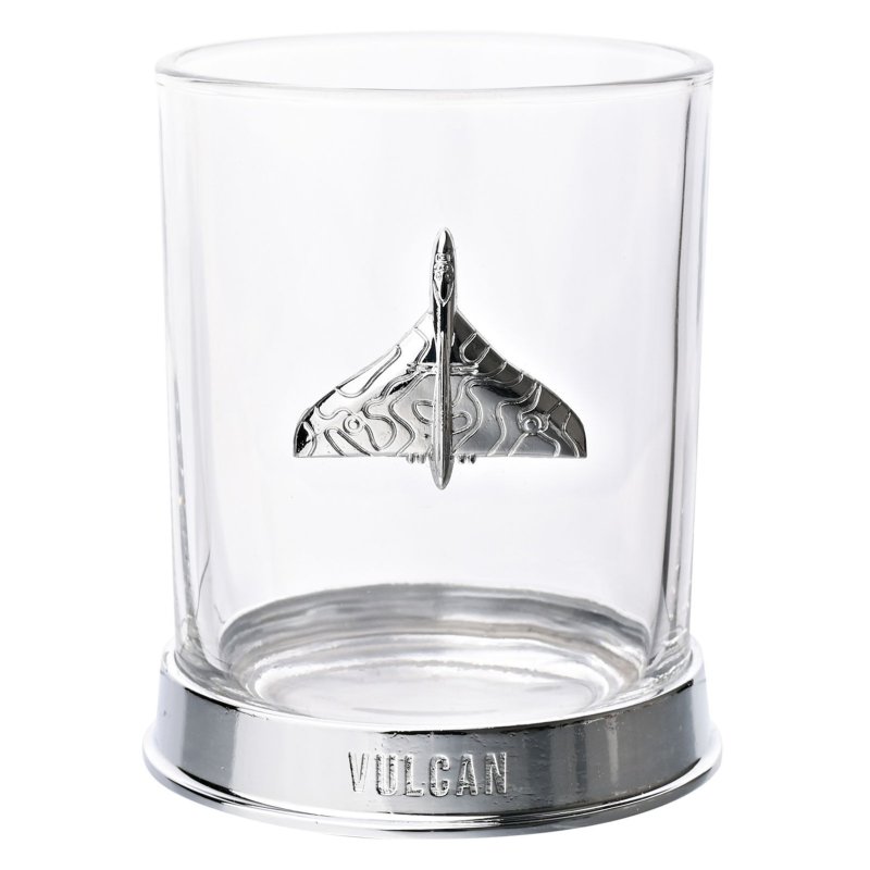 Widdop RAF Glass & Metal Whiskey Tumbler Vulcan