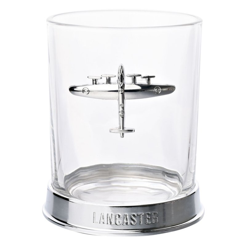 Widdop RAF Glass & Metal Whiskey Tumbler Lancaster