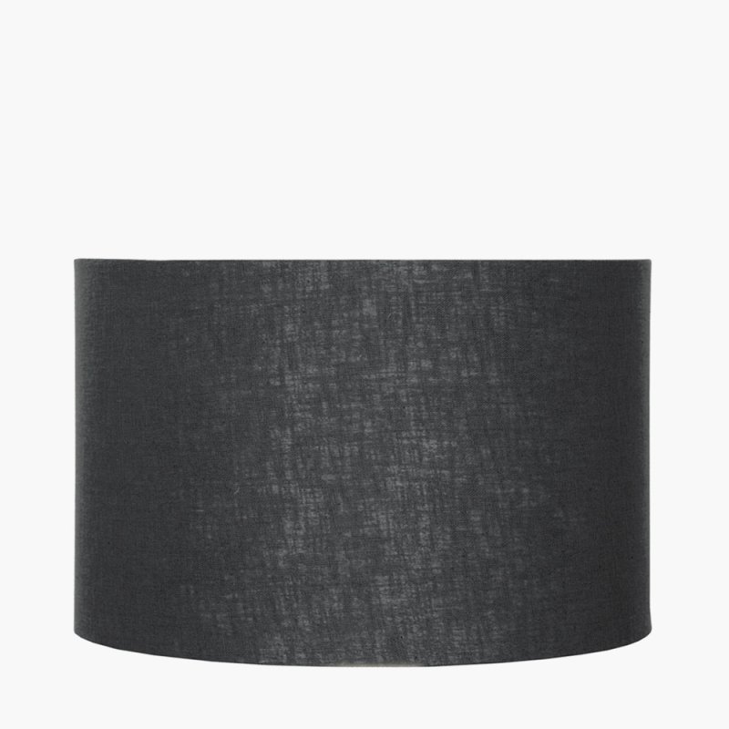 Pacific Lino 35cm Black Self Lined Linen Drum Shade