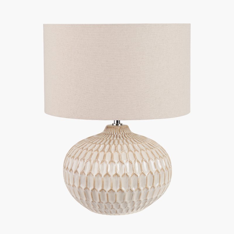 Pacific Cassius Warm White Texture Glaze Ceramic Table Lamp