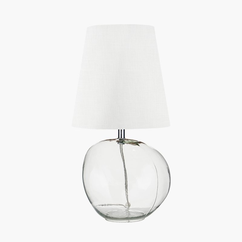 Pacific Hallie Clear Glass And White Shade Table Lamp