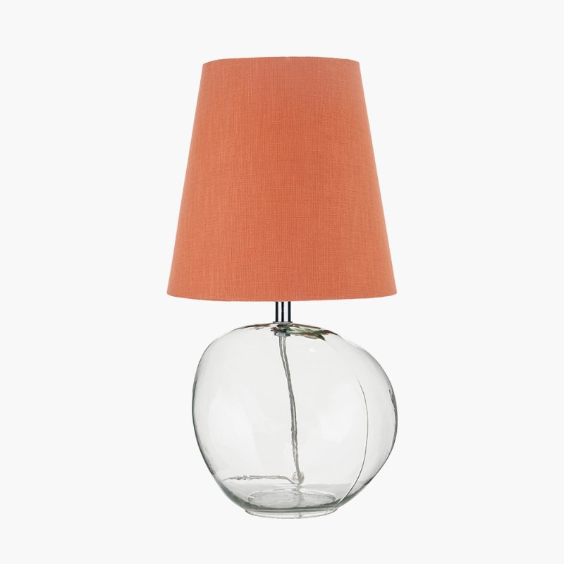 Pacific Hallie Clear Glass And Terracotta Shade Table Lamp