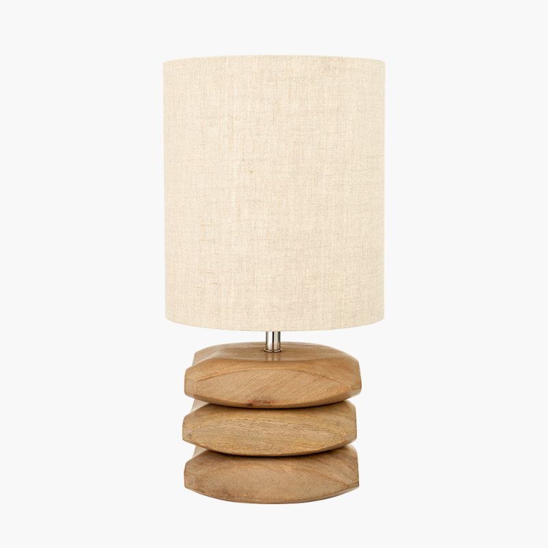 Pacific Amir Natural Mango Wood 3 Pebble Table Lamp