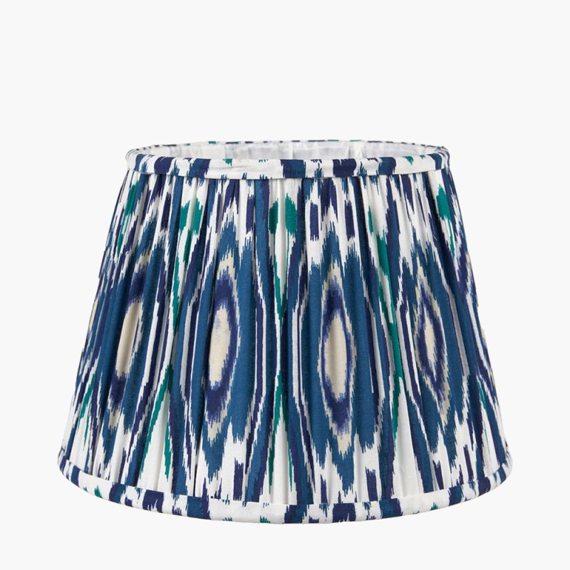 Pacific Izara Ocean Blue Ikat Mushroom Pleat Tapered Shade Small