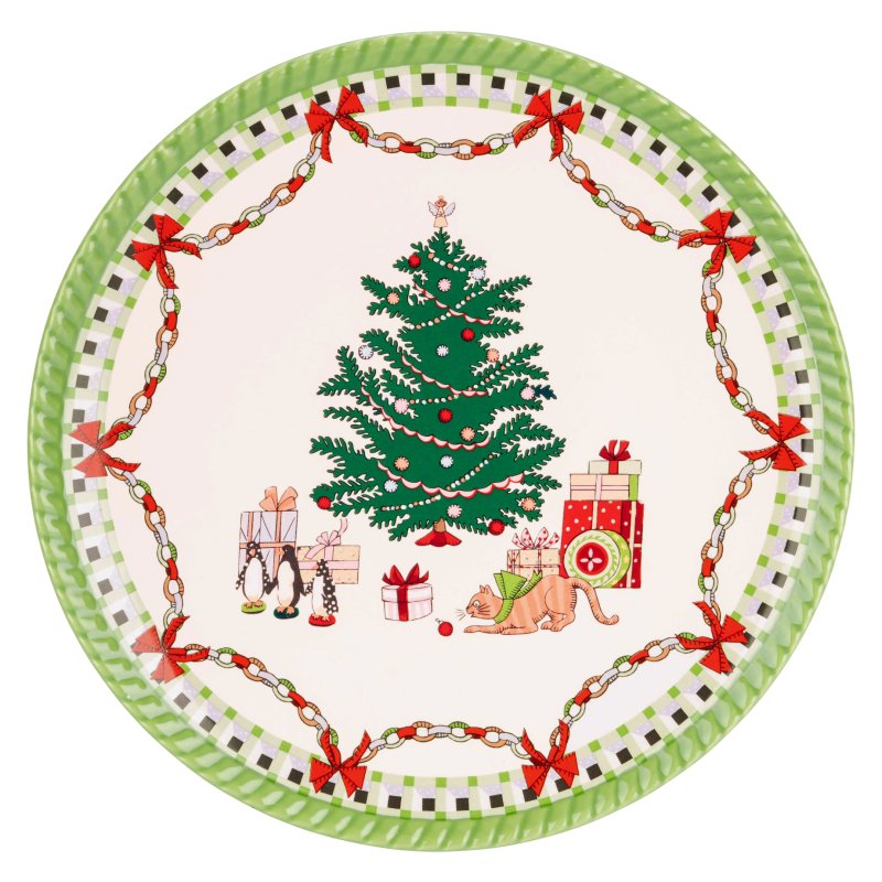 Cath Kidston Christmas Set Of 2 Dinner Plates design 1 Christmas tree