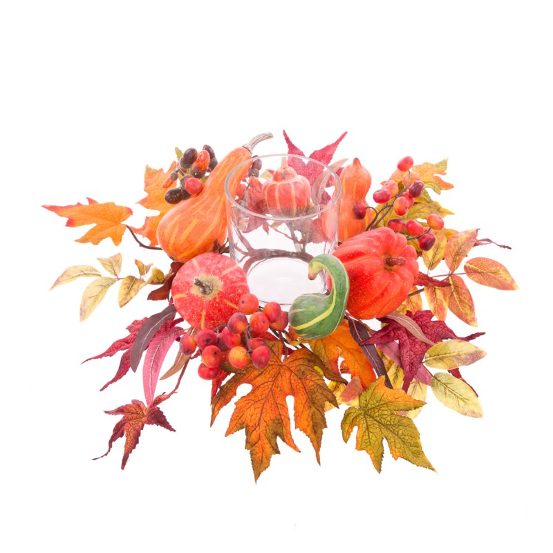 Floralsilk Autumn Gourd Candleholder