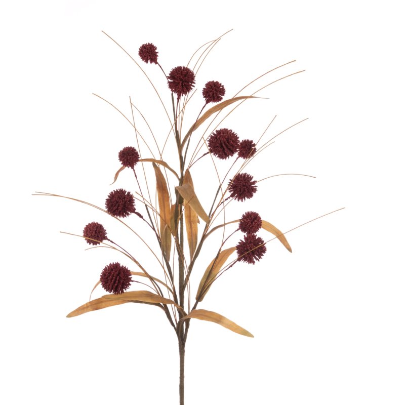 Floralsilk Pom Pom Spray Burgundy