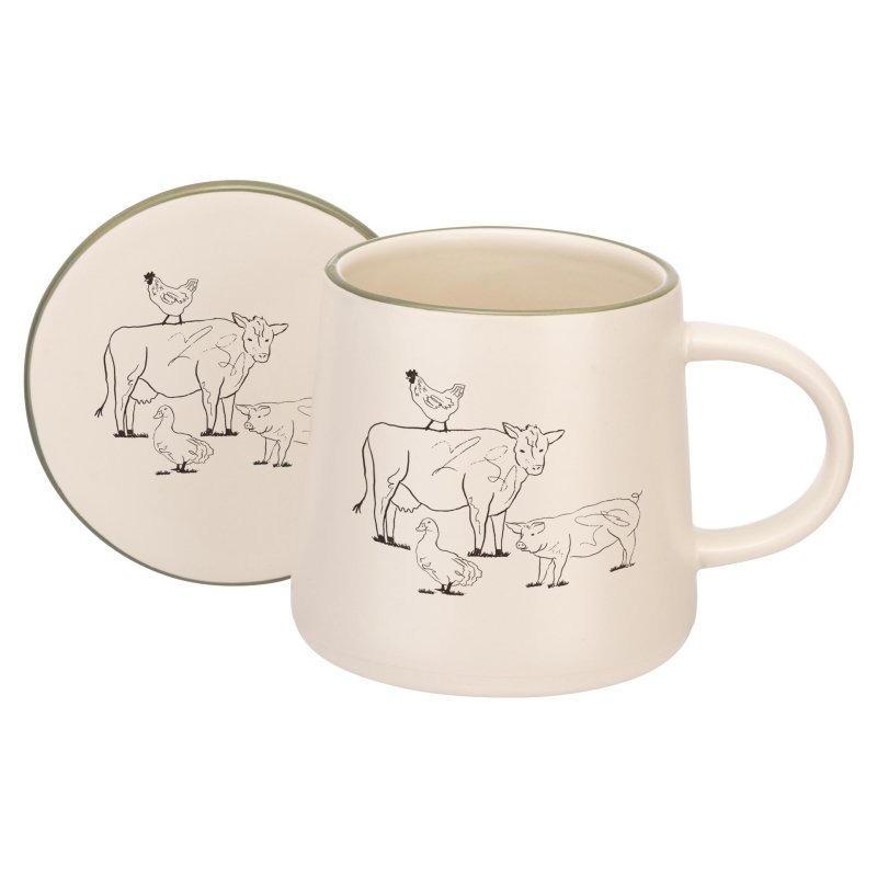 Woodbury Lane Animals Mug & Coaster Set