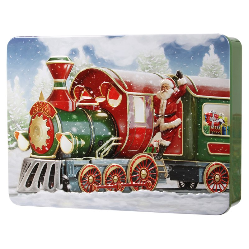 Bramble Embossed Santa Express Biscuit Tin 300g