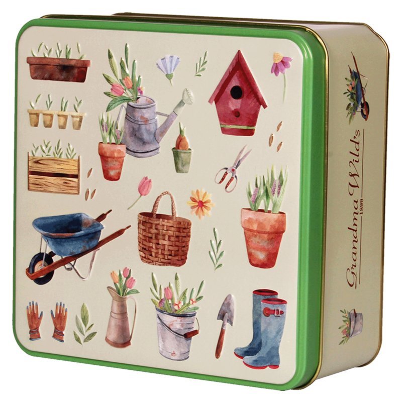 Grandma Wilds Embossed Pottering Garden Biscuit Tin 160g