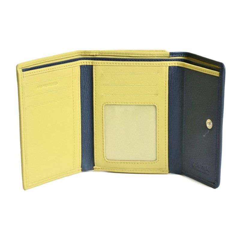 Golunski Lime And Navy Trifold Wallet Purse open