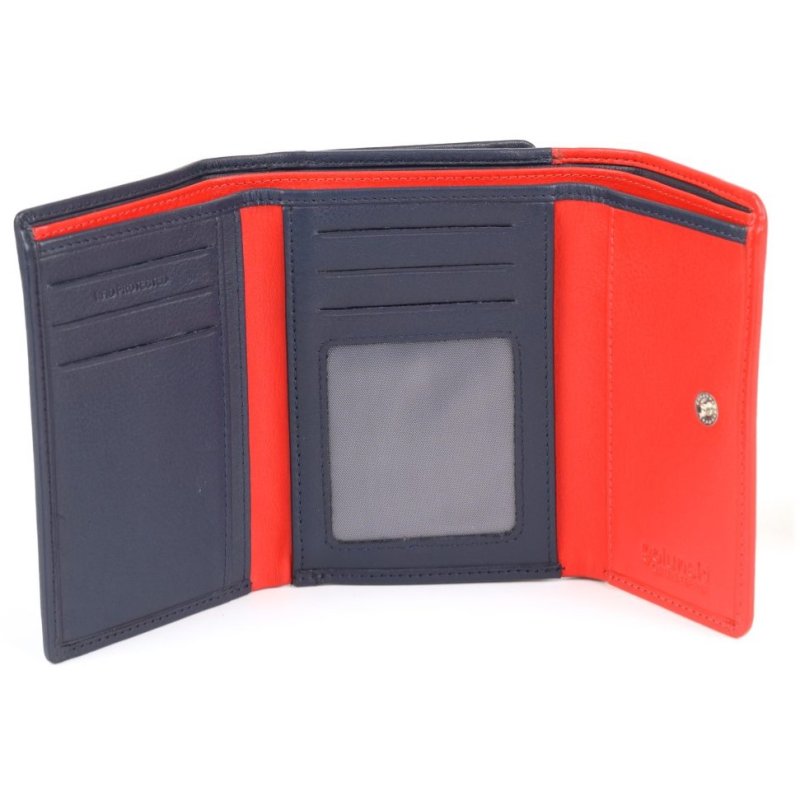 Golunski Red And Navy Trifold Wallet Purse open