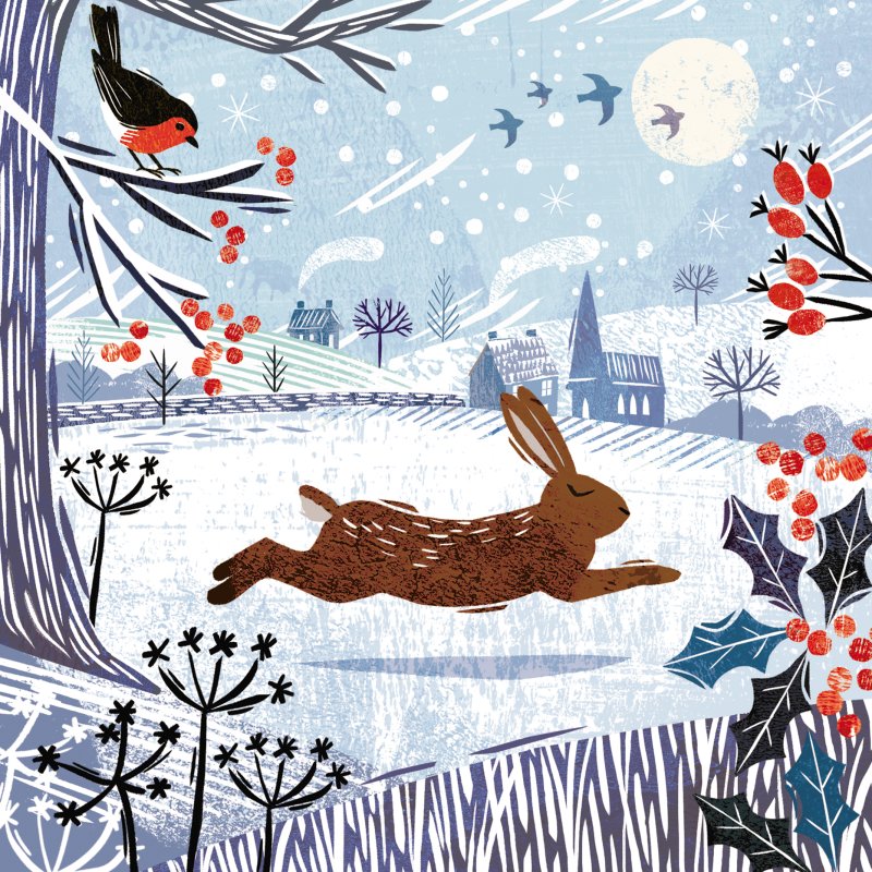 Leaping Hare Pack of Christmas Cards