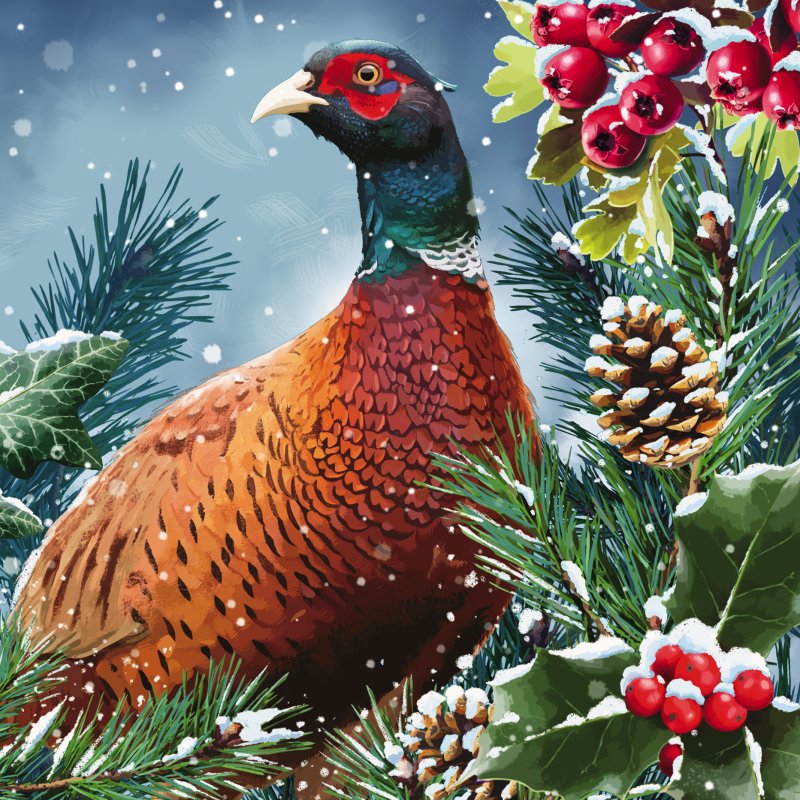 Pheasant Pack of Christmas Cards