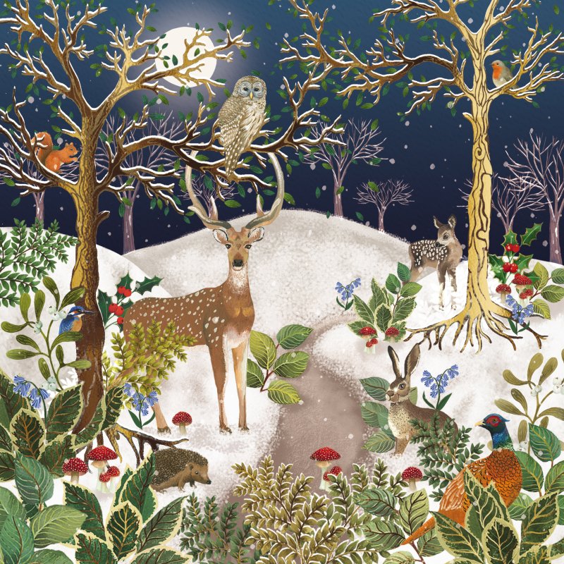 Into the Forest Animal Scene Pack of Christmas Cards