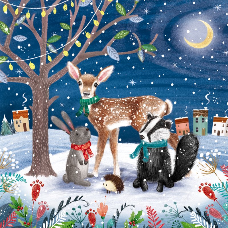 Forest Friends in the Snow Pack of Christmas Cards