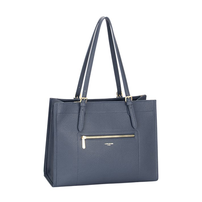 David Jones Square Tote Handbag Blue