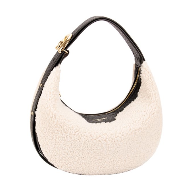 David Jones Fur Mix Crescent Bag