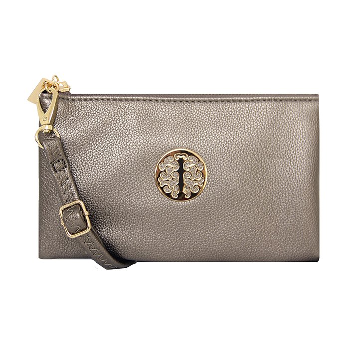 Long & Son Small Grey Crossbody Clutch