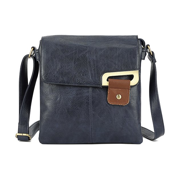 Long & Son Navy Flap Top Crossbody Bag