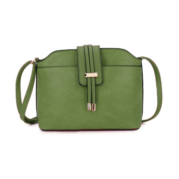 Long & Son Green Textured Crossbody Bag