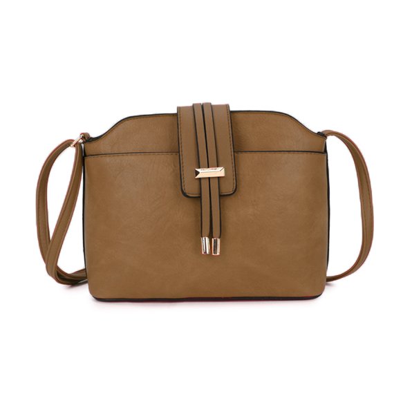 Long & Son Khaki Textured Crossbody Bag