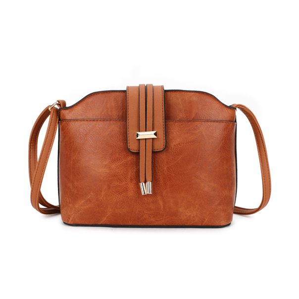 Long & Son Brown Textured Crossbody Bag