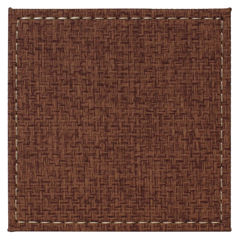 Tradestock Tan Textured Faux Leather Coasters Set Of 4